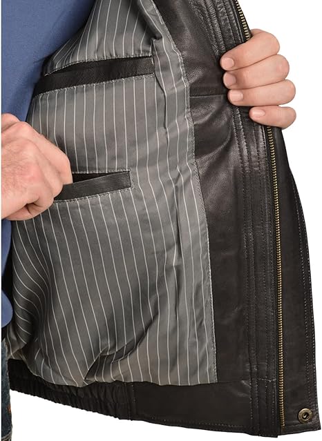 ジャケット・アウター scully western jacket Scully Western Jacket Mens Leather Zip Snap Cinch Hip M Onyx